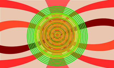 Psychedelic spiral on warm background.