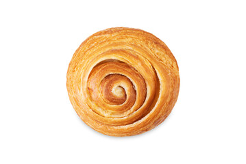 Apple roll bun on a white isolated background