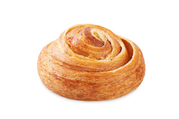 Apple roll bun on a white isolated background