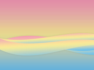 Peaceful and relaxing sunset in gradient pastels colors for illustration and presentation background