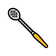 slotted spoon kitchen cookware color icon vector illustration