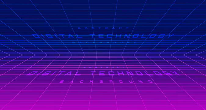 Digital technology metaverse neon blue pink background, cyber information, abstract speed connect communication, innovation future meta tech, internet network connection, Ai big data, illustration 3d © PST Vector