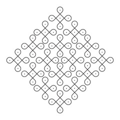 abstract kolam with dots vector illustration