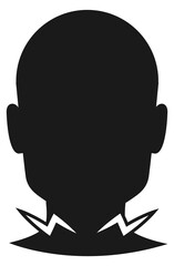 Neck pain black icon. Muscle ache syndrom