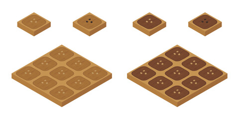 農場ゲームのイラスト_種まき_アイソメトリック