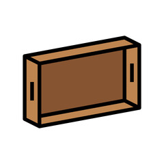 wooden tray living room color icon vector illustration