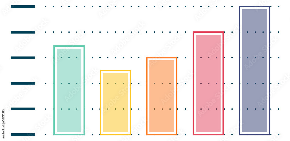 Wall mural color column chart. data infographic. statistic element