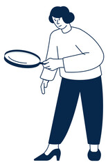 Looking person with magnifying glass. Human search concept