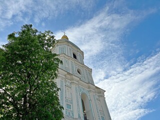 Ukraine Kyiv city Saint Sophia monastery church bell tower.