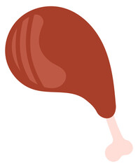 Fried chicken icon. Grilled meat tasty food