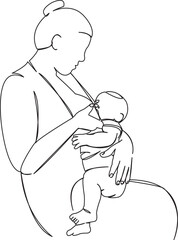 mother breastfeeds baby