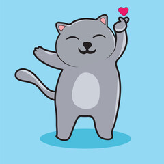 Cartoon cute cat for kids vector.