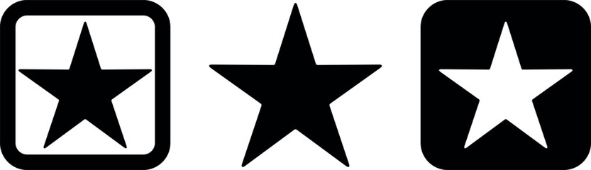 The icon with a star. Simple black illustration.