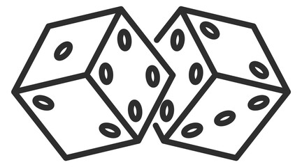 Dices line icon. Gambling symbol. Lucky games