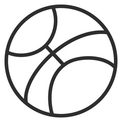 Basketball ball linear icon. Team sport symbol