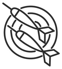 Darts line icon. Aim symbol. Sport sign