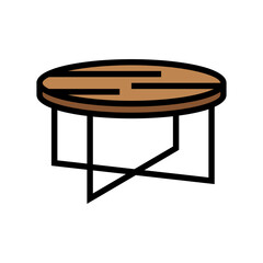 coffee table living room color icon vector illustration