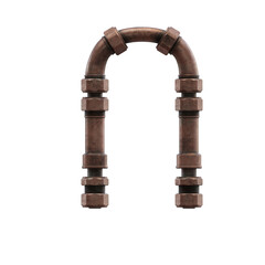 Copper Pipes 3D Alphabet or Lettering PNG Graphics