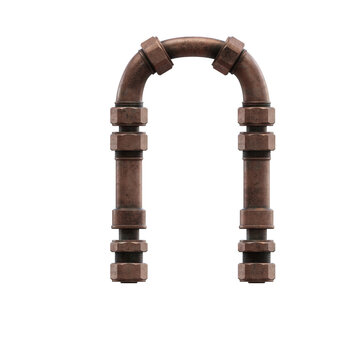 Copper Pipes 3D Alphabet or Lettering PNG Graphics