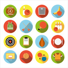 Set of flat sports icons