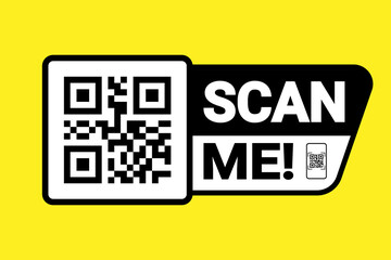 QR code scan icon set. Scan me frame. QR code scan for smartphone. QR code for mobile app, payment and identification. Vector illustration.