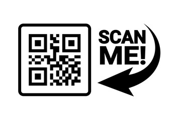 QR code scan icon set. Scan me frame. QR code scan for smartphone. QR code for mobile app, payment and identification. Vector illustration. - obrazy, fototapety, plakaty