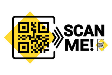 QR code scan icon set. Scan me frame. QR code scan for smartphone. QR code for mobile app, payment and identification. Vector illustration.