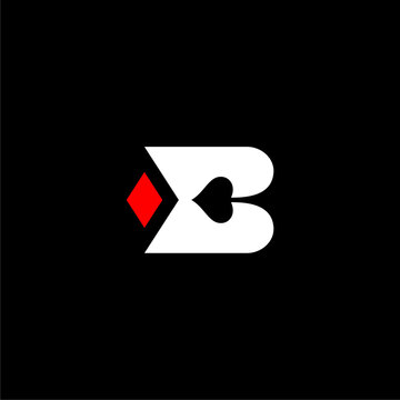 B poker card logo design