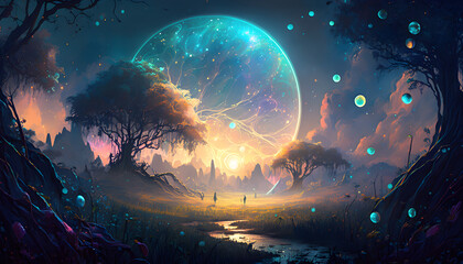 Obraz premium planet in space Generative AI