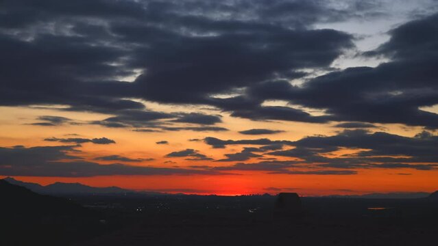 A time lapse sunset looking from east Mesa to downtown Phoenix Arizona.