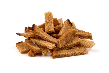 Slices of rye bread, isolated on white background.