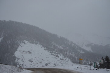 snow covered mountains