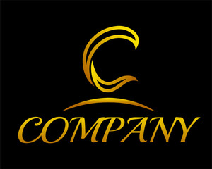 logo letter c golden color for brand