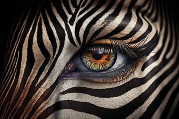 eye stripes with a zebra design. Generative AI