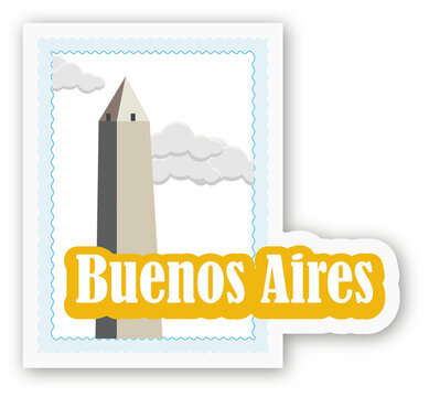 Stickers of monuments of well-known places.Buenos Aires
