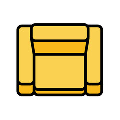 chair top view color icon vector illustration