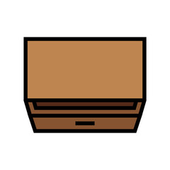bedside table top view color icon vector illustration