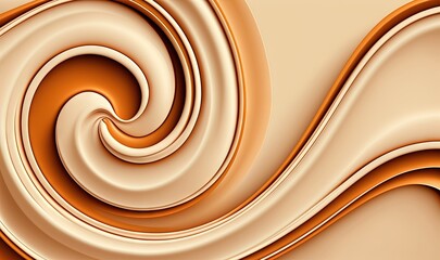  a computer generated image of a swirl in brown and beige colors with a light brown center on top of the image is a computer generated image of a swirl in brown and white.  generative ai