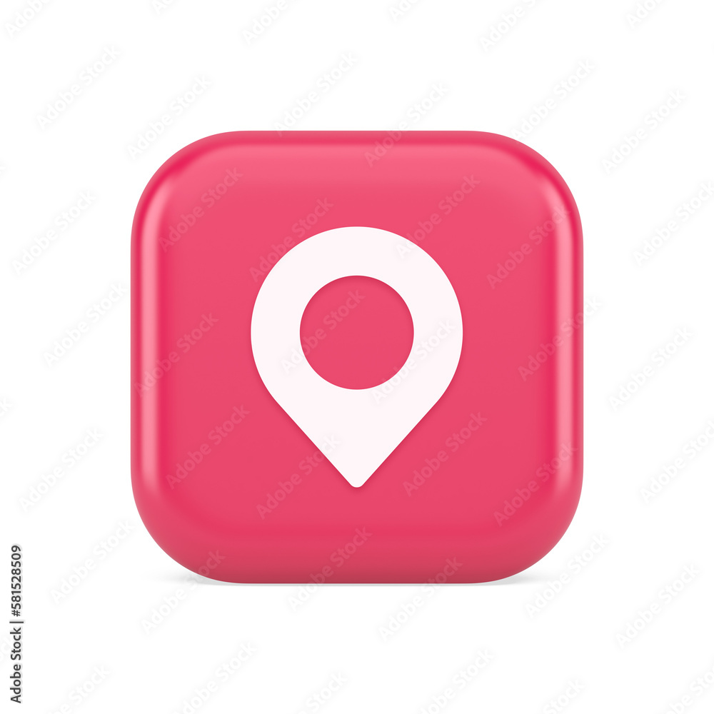 Aufkleber gps map pin location service button application direction distance pointer 3d realistic icon