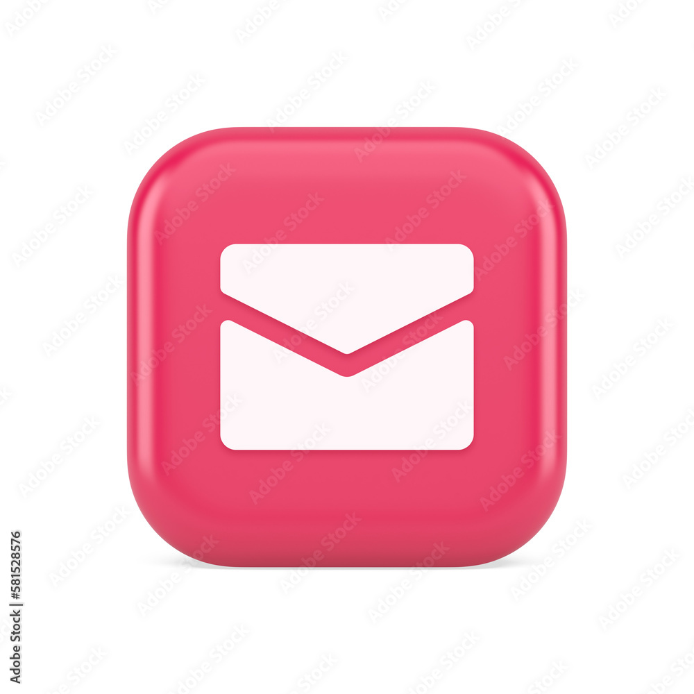 Poster newsletter inbox chat message button remotely communication digital notification 3d icon