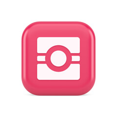 Camera photo video application button multimedia photograph service 3d realistic icon