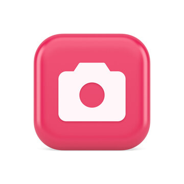 Camera multimedia application content creation digital button 3d realistic icon