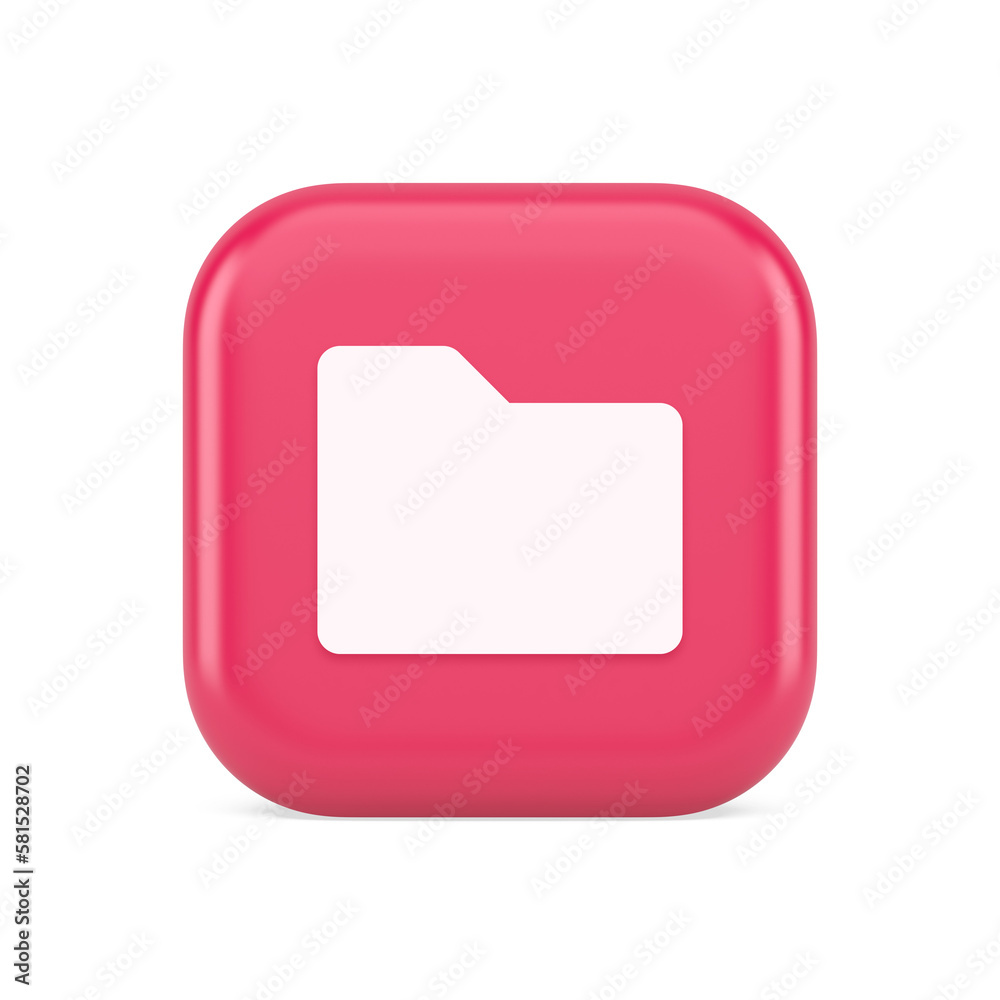 Poster file folder archive directory button cyberspace digital document storage organizing 3d icon