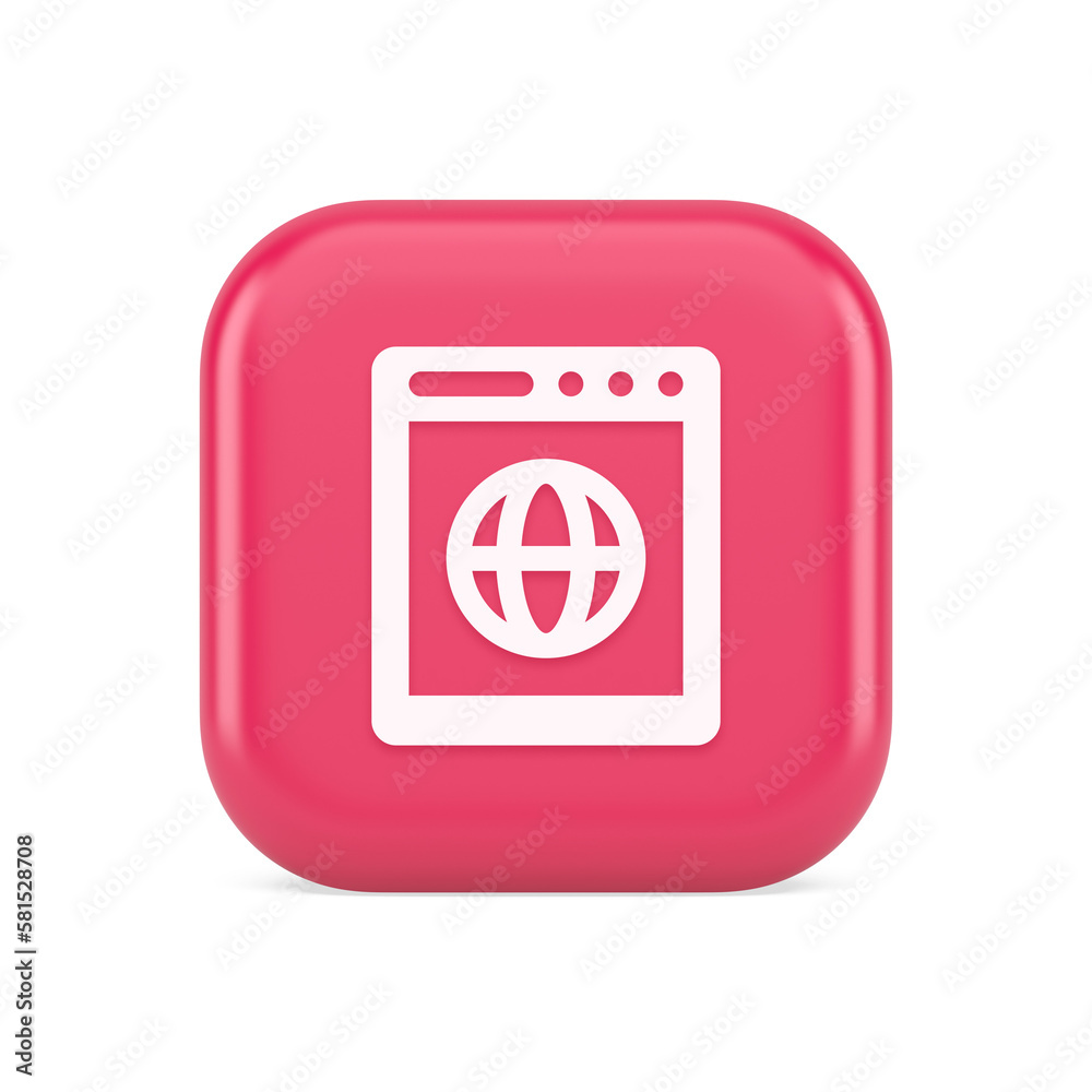 Poster internet browser global wireless connection button cyberspace virtual networking 3d icon