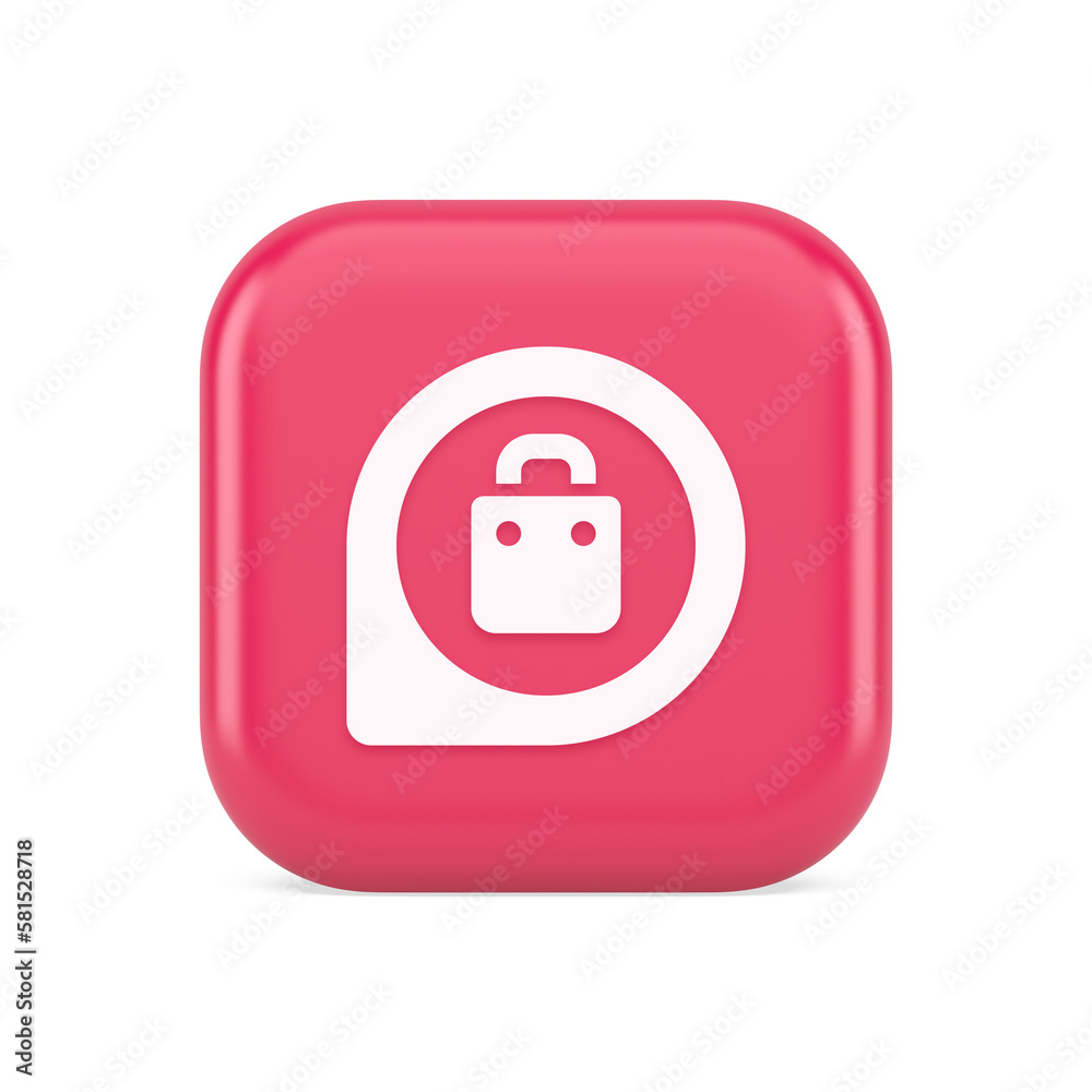 Poster shopping bag map pin pointer address navigation button store market location 3d icon