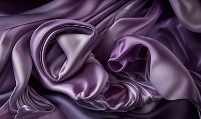  a purple fabric with a very large amount of folds on it's side and a very large amount of folds on it's side.  generative ai