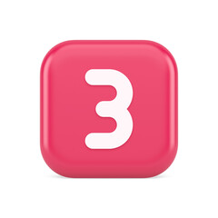 Three number button internet communication texting message character 3d realistic icon