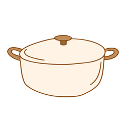 pastel kitchenware_pot with wood stick hands _file ai