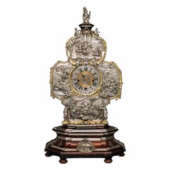 mantel silver clock ca. 1700s