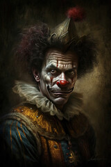Evil Wicked Clown Halloween Illustration
